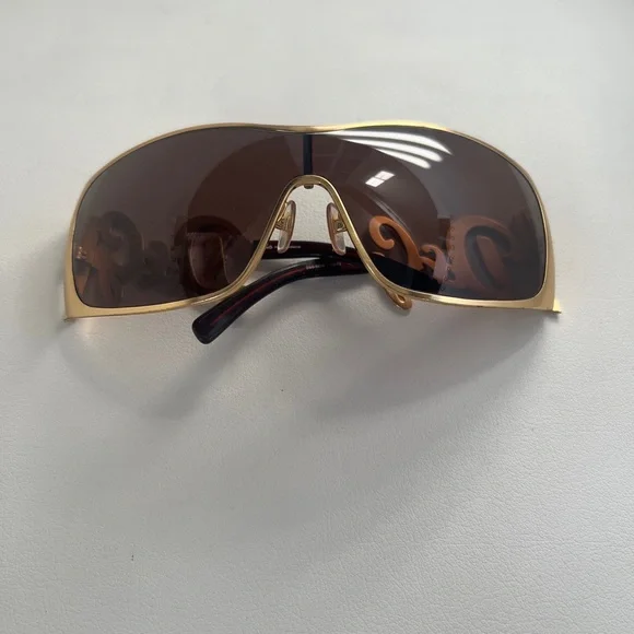 Dolce & Gabbana Logo/ Script Vintage Gold Sunglasses  display picture 1